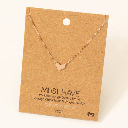 Brushed Heart Dainty Pendant Necklace