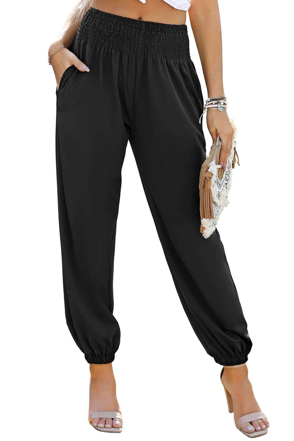Black High Waist Joggers