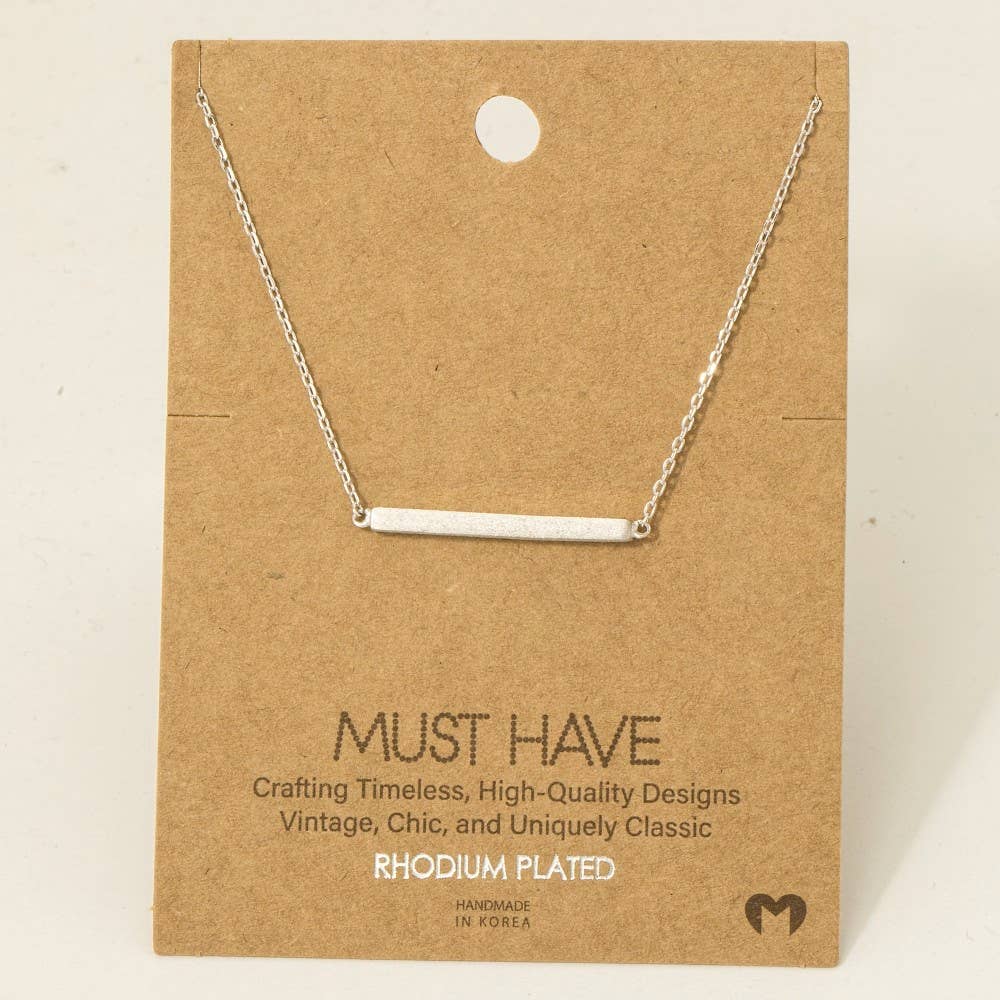 Gold Dipped Thin Bar Pendant Necklace