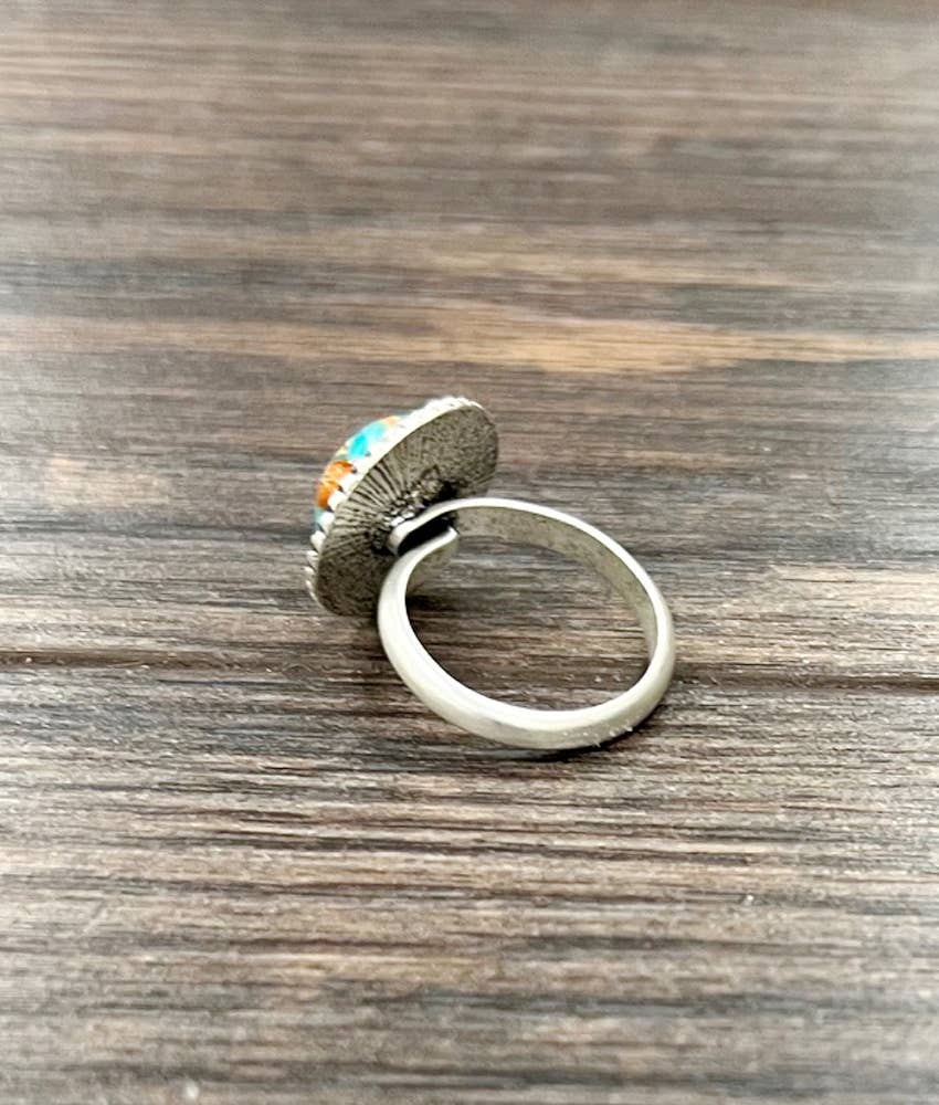 Round Gemstone Adjustable Ring