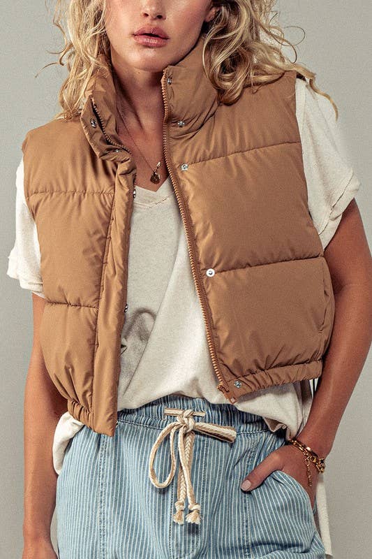 Essential Puffer Down Vest with Adjustable Hem