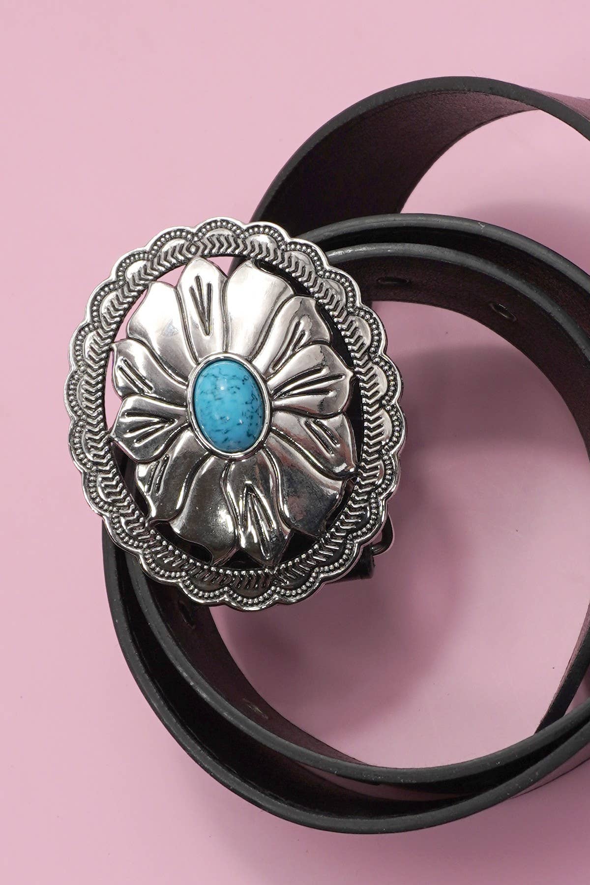 WESTERN OVAL BUCKLE FASHION LEATHER BELT