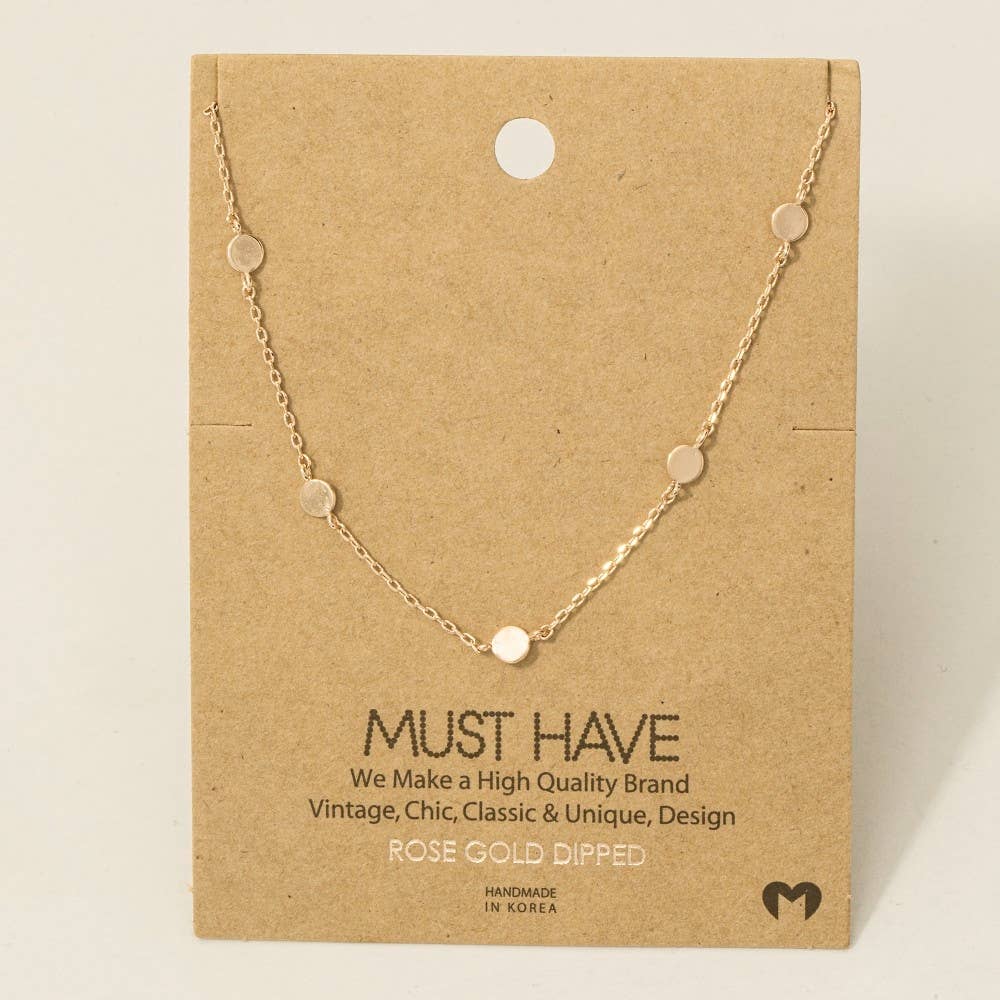 Dainty Circle Disc Station Necklace
