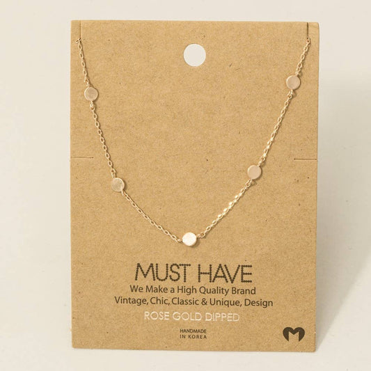 Dainty Circle Disc Station Necklace