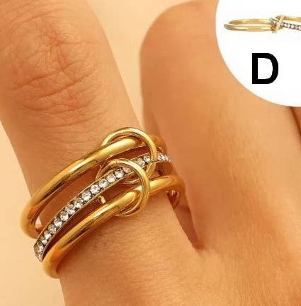 Stainless Steel Stackable Plain Band Rings Linked