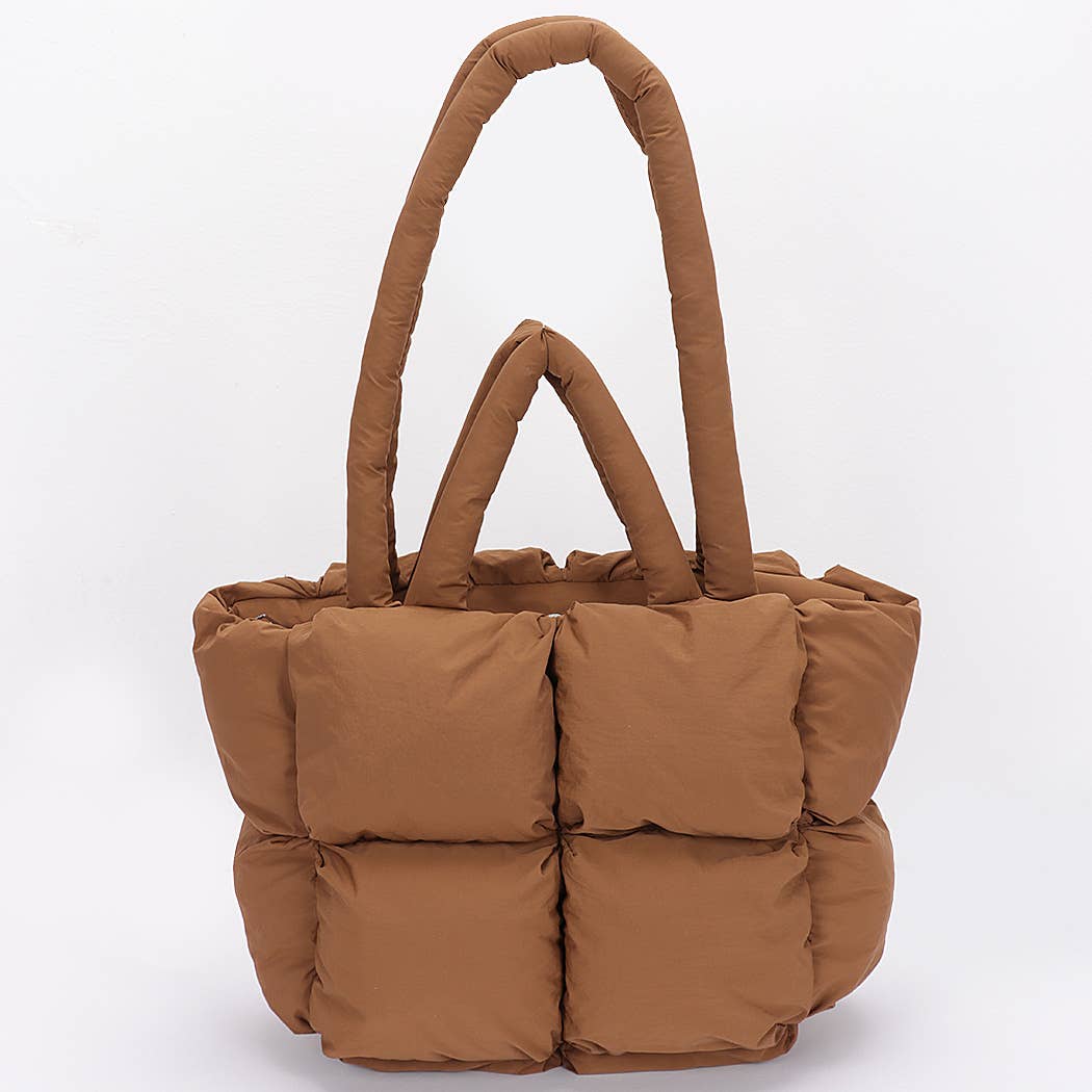 Nylon Quilted Padded Tote Bag