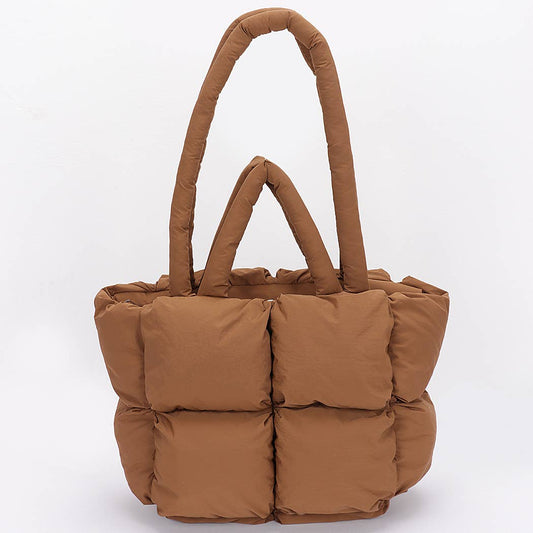 Nylon Quilted Padded Tote Bag