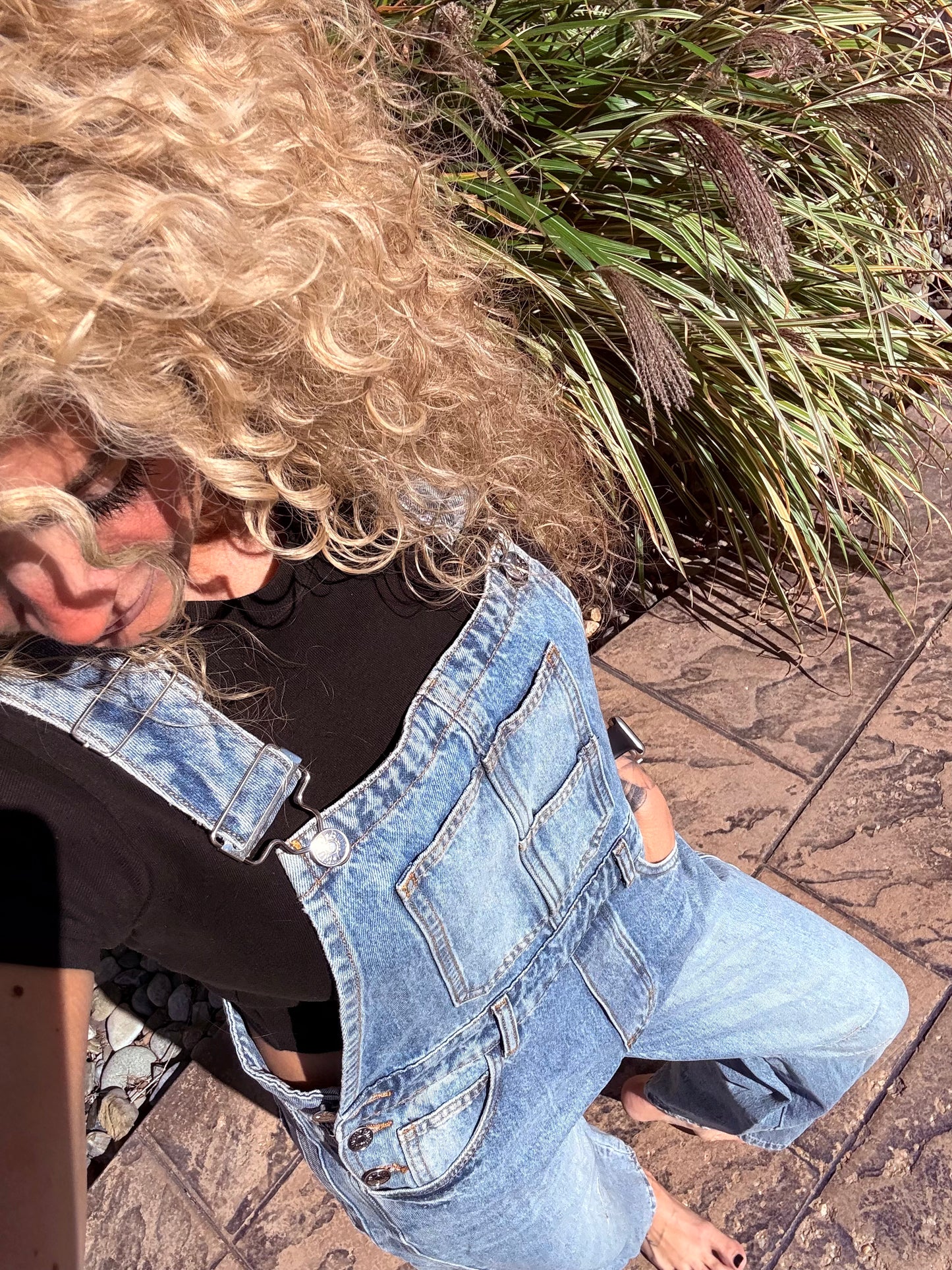 DENIM BARREL OVERALLS