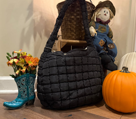 Quilted Nylon Padded Crossbody Bag