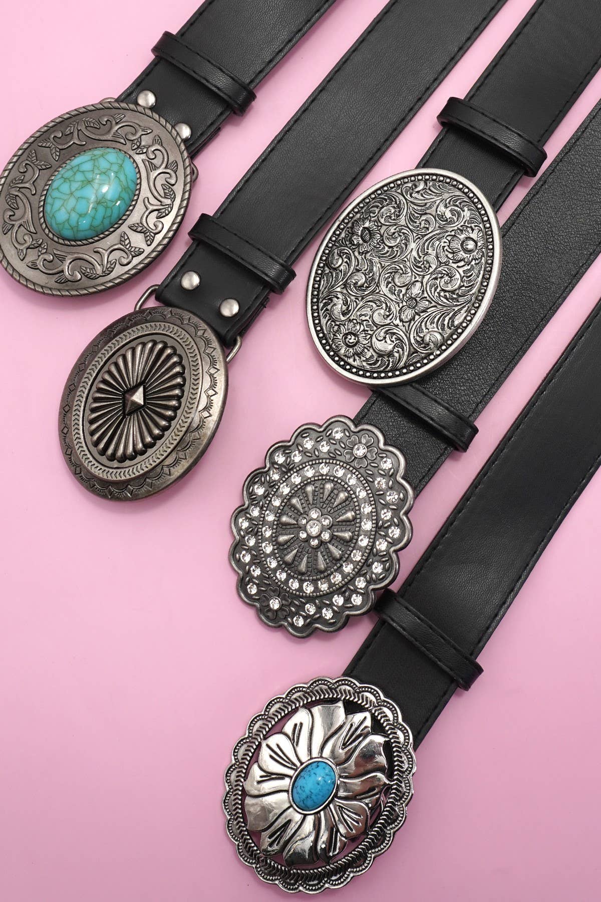 WESTERN OVAL BUCKLE FASHION LEATHER BELT