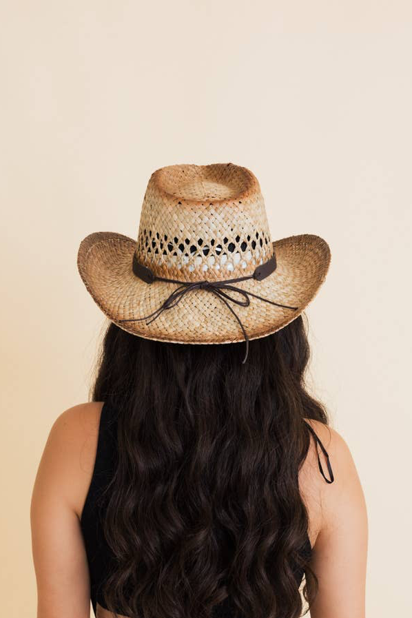 Turquoise Crown Burnt Ombre Western Cowgirl Rancher Hat